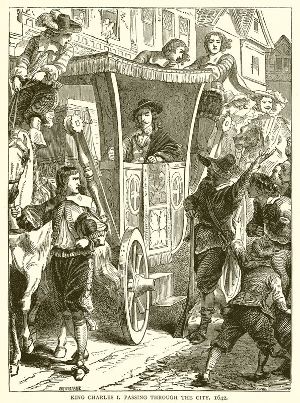 Kong Charles I passerede gennem byen, 1642 af English School