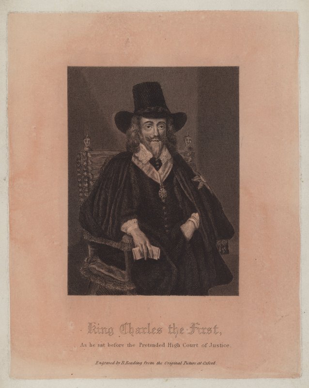 Kong Charles den Første, da han sad for den foregivne High Court of Justice (gravering) af English School