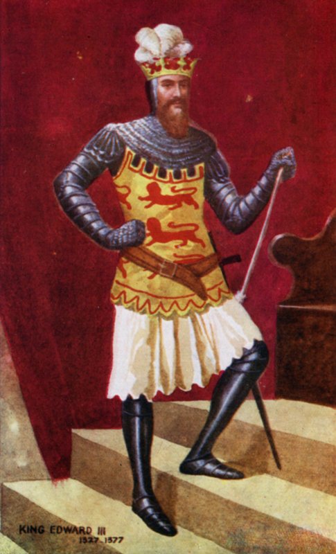 Kong Edward III (farve litho) af English School