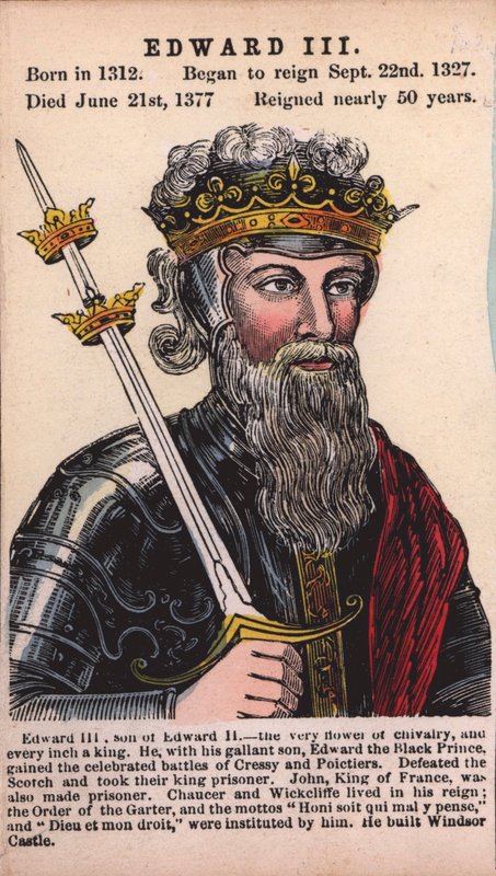 Kong Edward III (farvet gravering) af English School