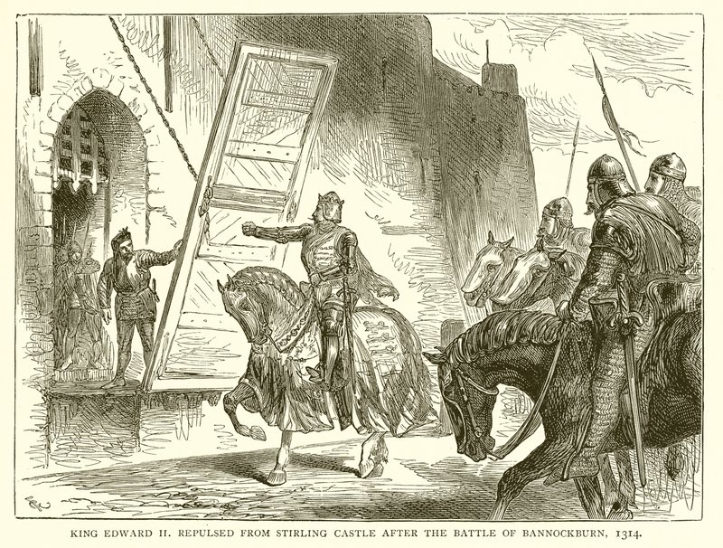Kong Edward II afvist fra Stirling Castle efter slaget ved Bannockburn, 1314 af English School