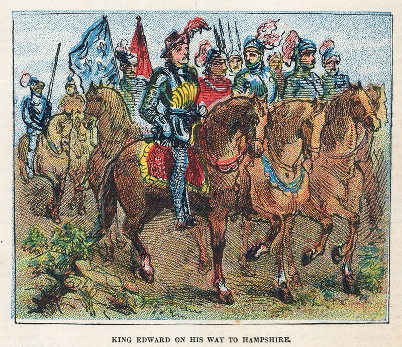 Kong Edward I på vej til Hampshire af English School
