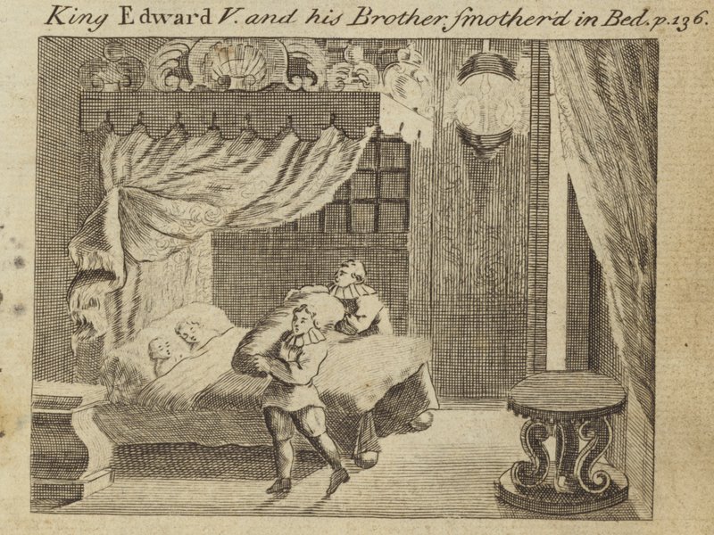 Kong Edward V og hans bror kvalte i sengen af English School