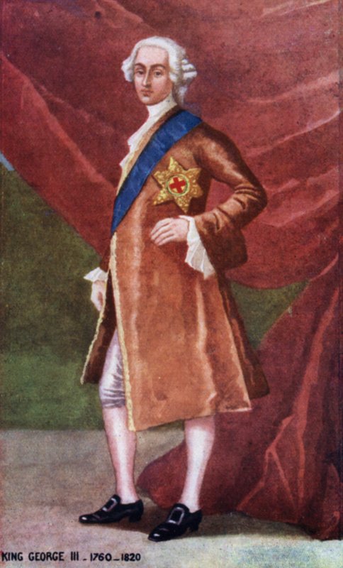 Kong George III (farve litho) af English School