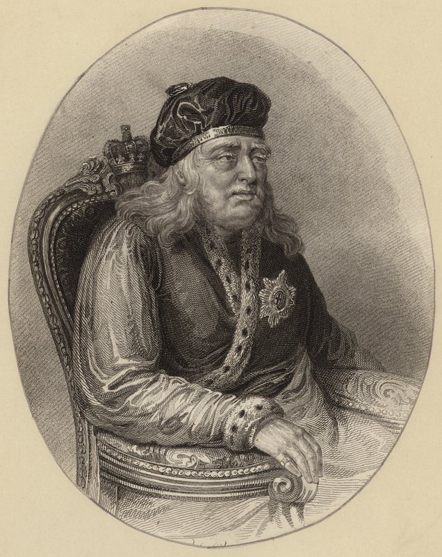 Kong George III som en gammel mand af English School