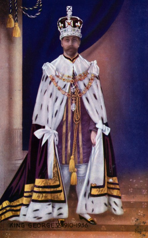 Kong George V (farve litho) af English School