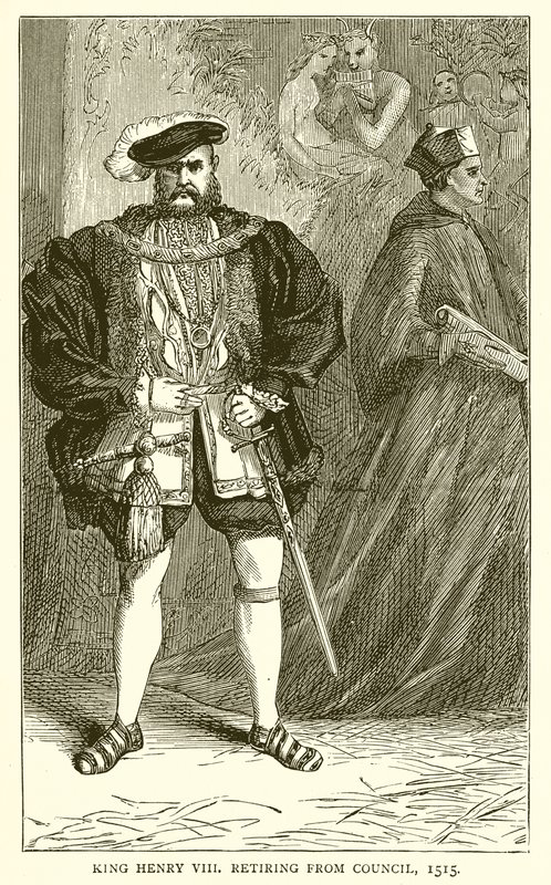 Kong Henrik VIII trækker sig tilbage fra rådet, 1515 af English School