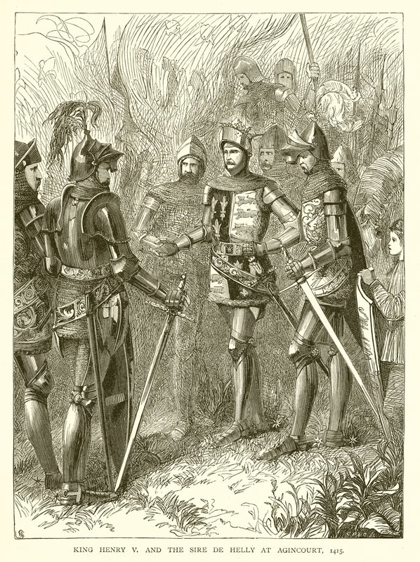 Kong Henry V og Sire de Helly i Agincourt, 1415 af English School