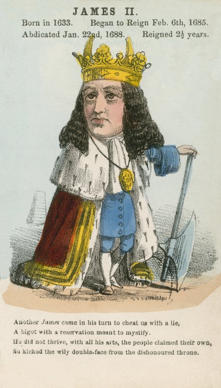 King James II (akvatint) af English School