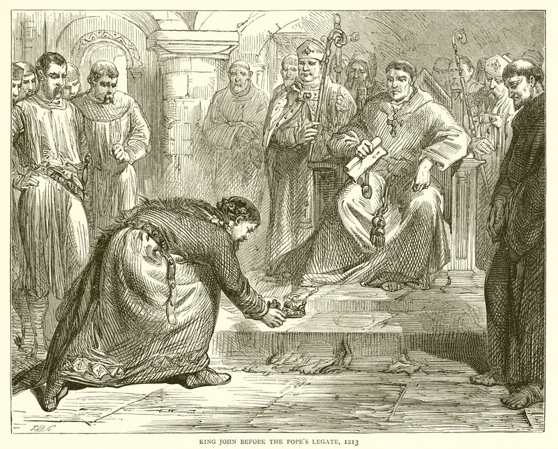 Kong Johannes før pavens legat, 1213 af English School