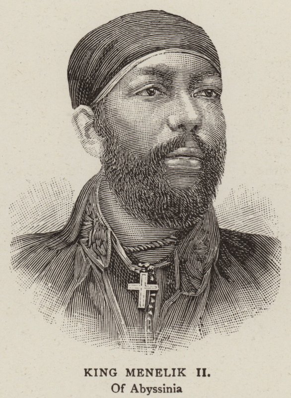 Kong Menelik II (gravering) af English School