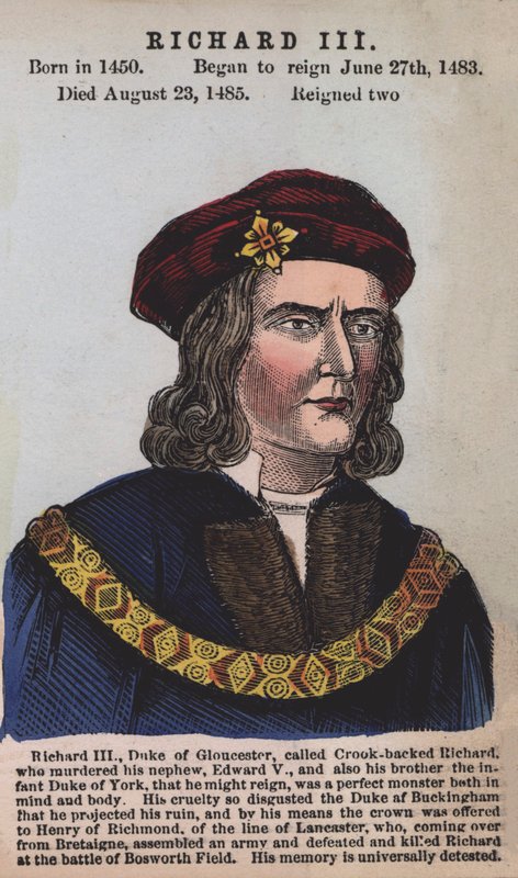 Kong Richard III (farvet gravering) af English School