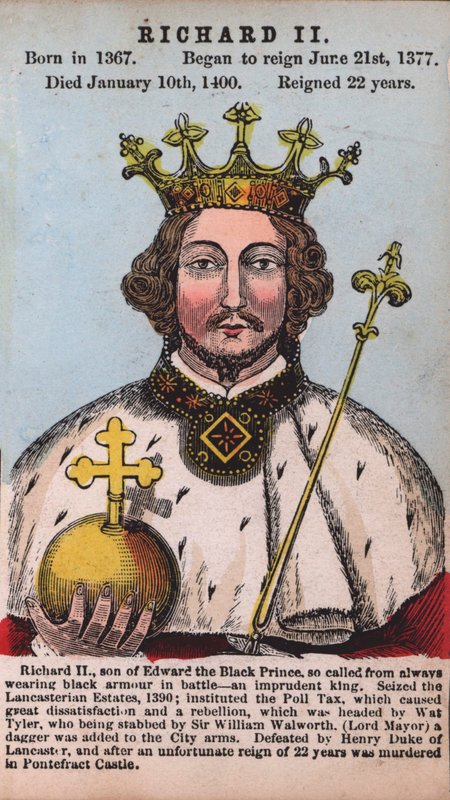 Kong Richard II (farvet gravering) af English School