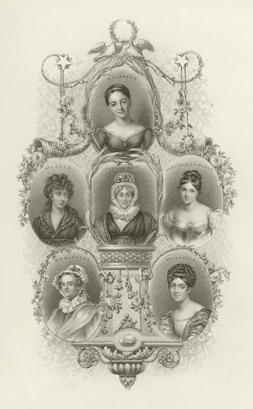 L E Landon, Mrs Opie, Hannah More, Lady Blessington, M R Mitford, Mrs Norton af English School