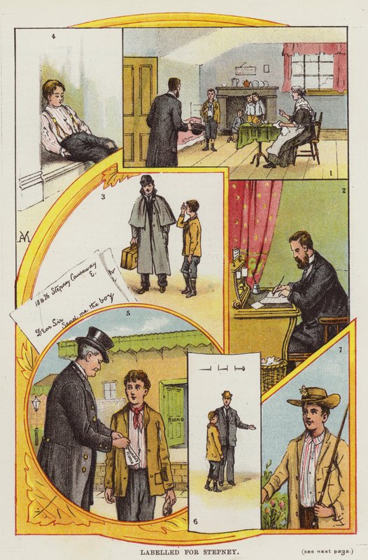 Mærket til Stepney (farve litho) af English School