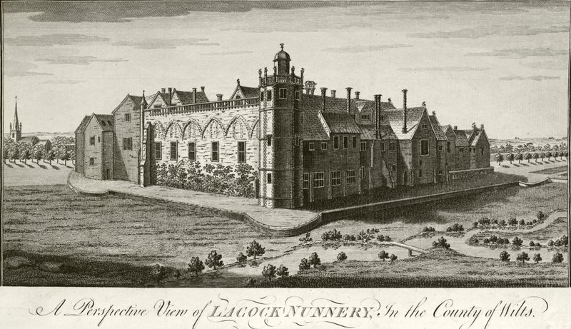 Lacock Abbey, Wiltshire (gravering) af English School