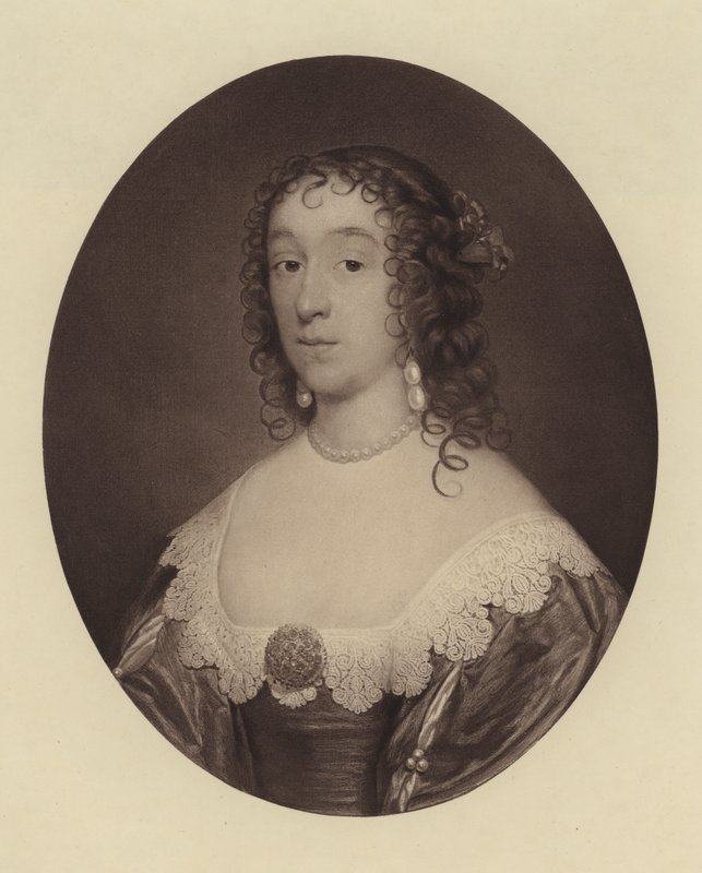 Lady Fauconberg (Mary Cromwell), tredje datter af Oliver Cromwell (litho) af English School
