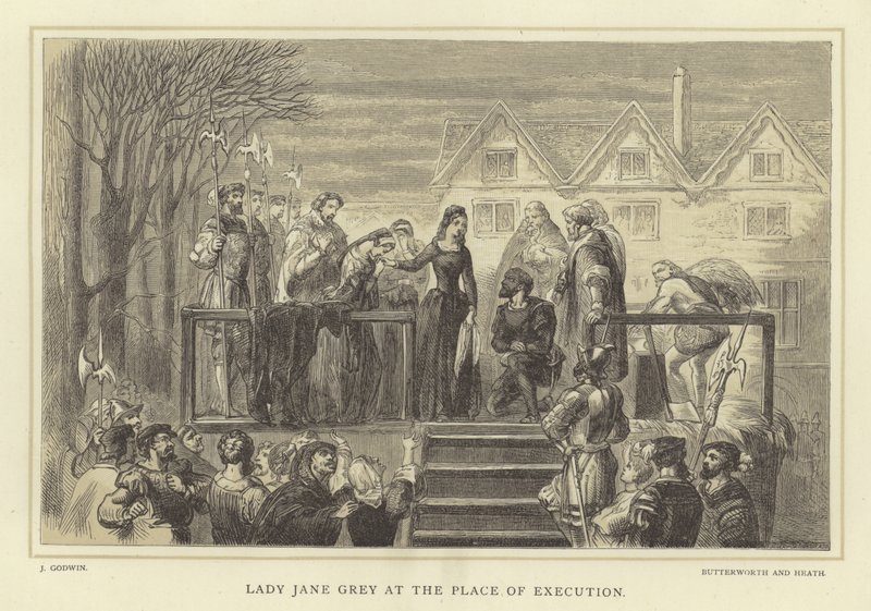 Lady Jane Gray på henrettelsesstedet af English School