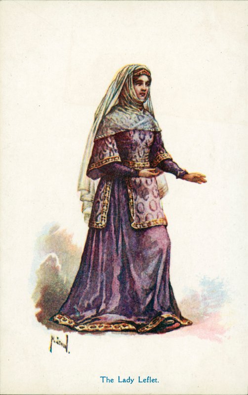 Lady Leflet (farvelitografi) af English School