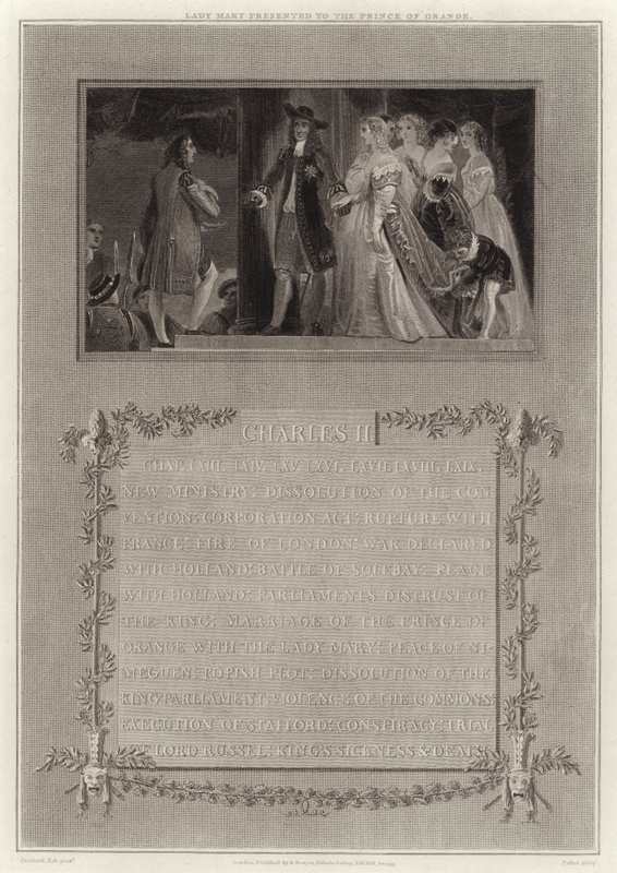 Lady Mary præsenteret for Prinsen af Orange af English School