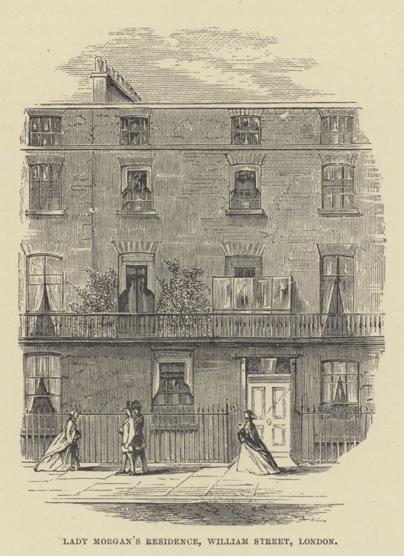 Lady Morgans bolig, William Street, London (gravering) af English School