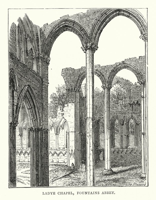 Ladye Chapel, Fountains Abbey (gravering) af English School