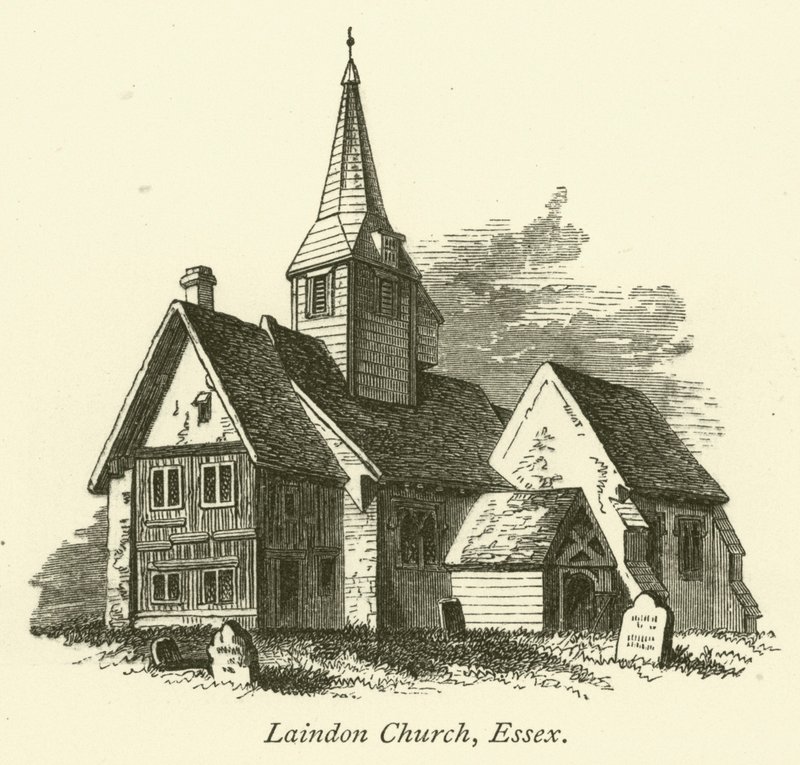 Laindon Church, Essex (kobberstik) af English School