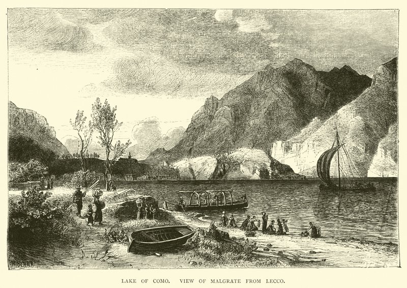 Lake of Como, view of Malgrate from Lecco  af English School