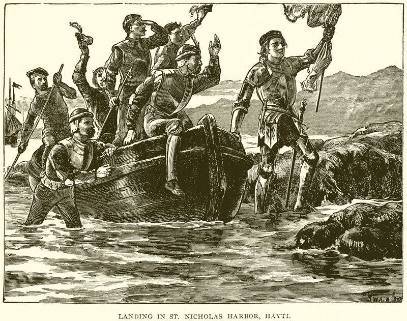 Landing i St. Nicholas Harbor, Hayti af English School