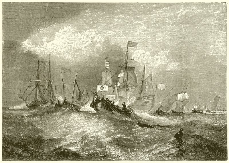 Landgang af Vilhelm af Orange ved Torbay af English School