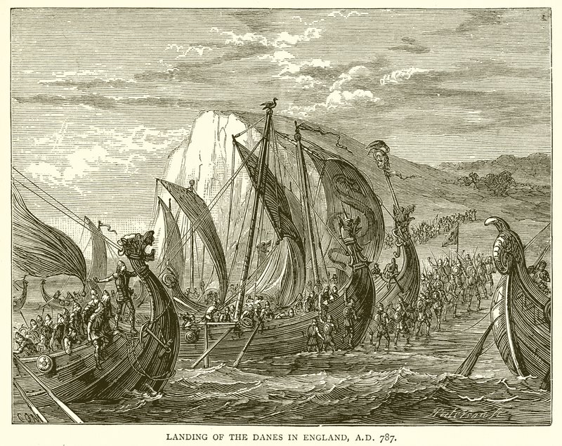 Danernes landgang i England, 787 e.Kr af English School