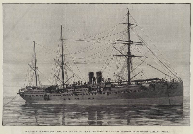 Lancering af en bevæbnet australsk passagerdamper, Courier, ved Wallsend-on-Tyne (gravering) af English School