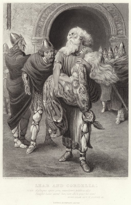 Lear og Cordelia, Kong Lear, V. akt, Scene III af English School