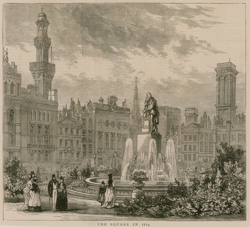 Leicester Square, London, i 1874 af English School