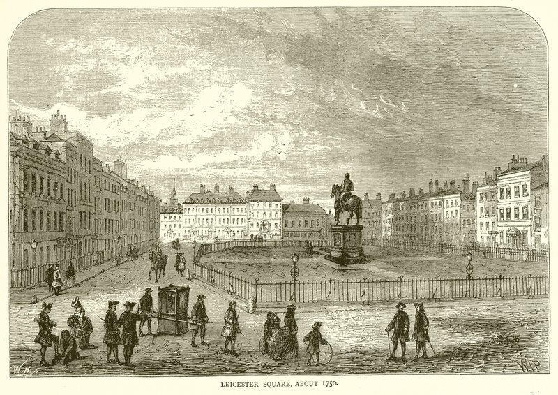 Leicester Square, omkring 1750 af English School