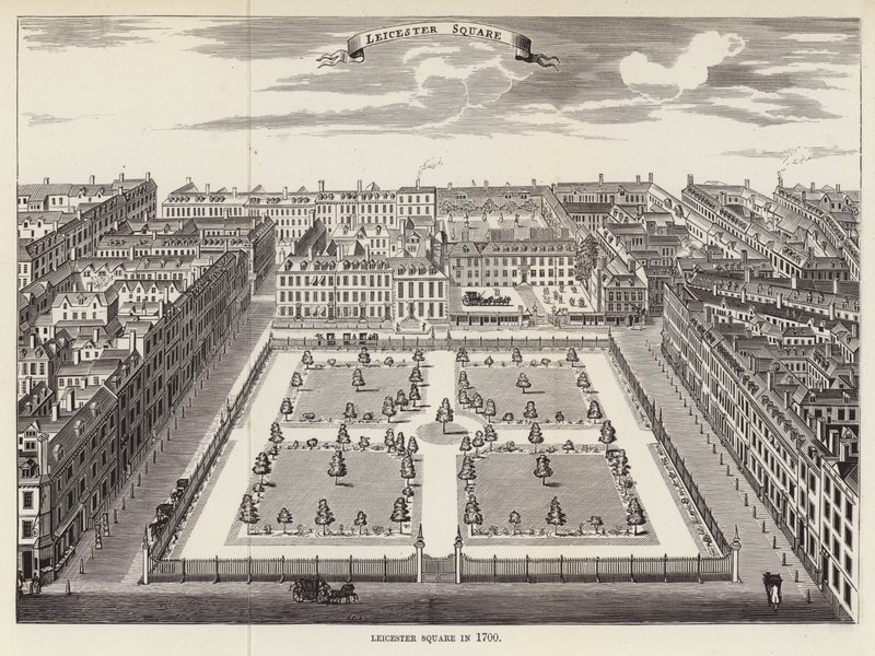 Leicester Square i 1700 af English School