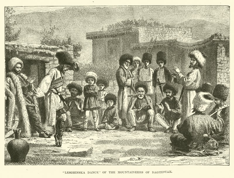 Lesghinska Dans af bjergbestigere i Daghestan af English School