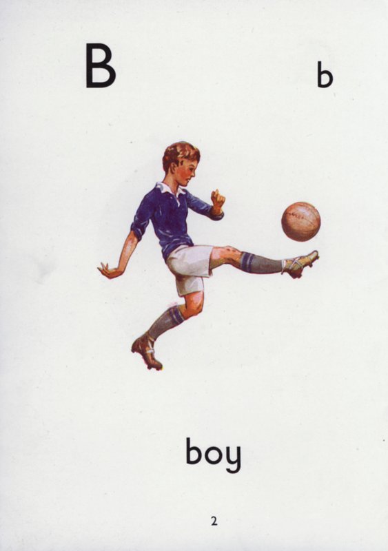 Bogstav B, dreng (farve litho) af English School