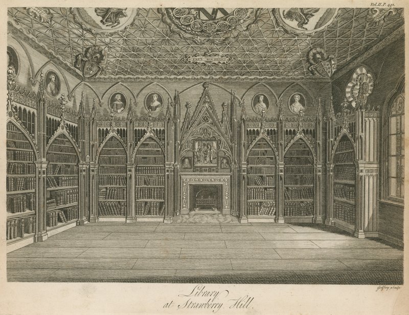 Bibliotek i Strawberry Hill, London af English School