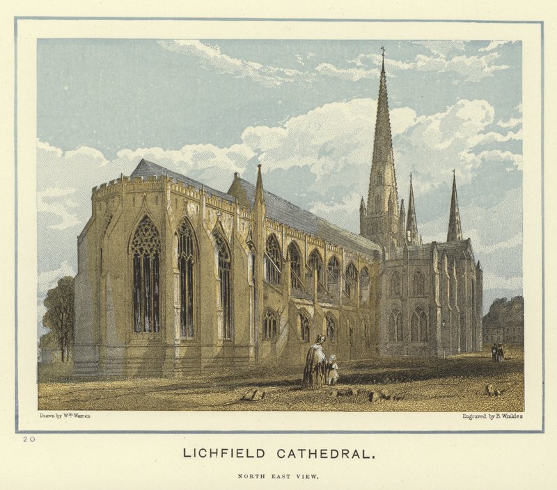 Lichfield Cathedral, udsigt mod nordøst af English School