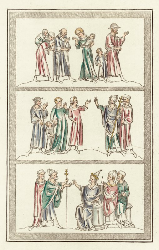 Life of Thomas Becket (farvet gravering) af English School