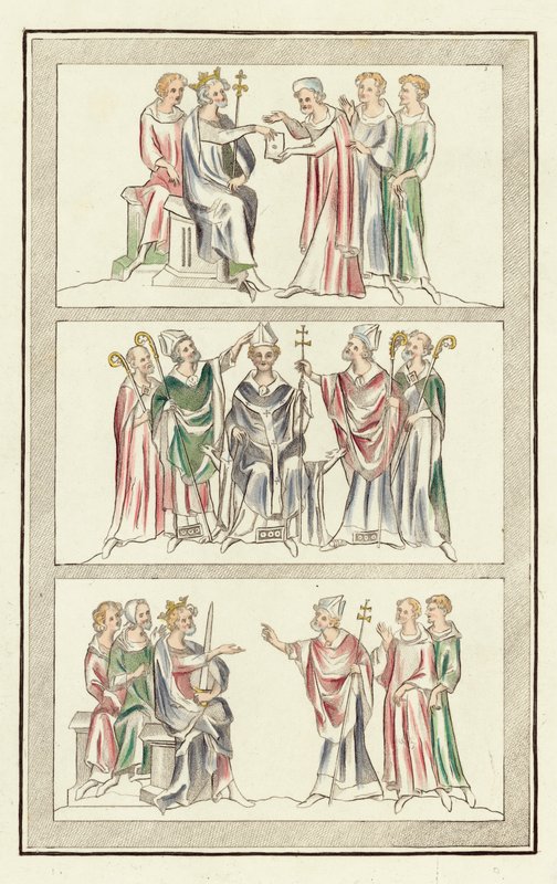 Life of Thomas Becket (farvet gravering) af English School