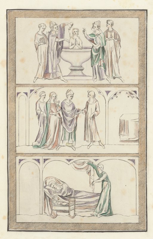 Life of Thomas Becket (farvet gravering) af English School