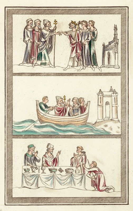Life of Thomas Becket (farvet gravering) af English School
