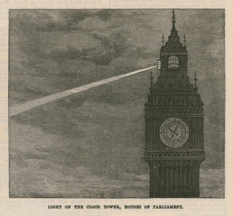Light of the Clock Tower light, Houses of Parliament af English School