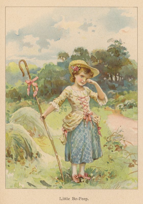 Lille Bo-Peep (chromolitho) af English School