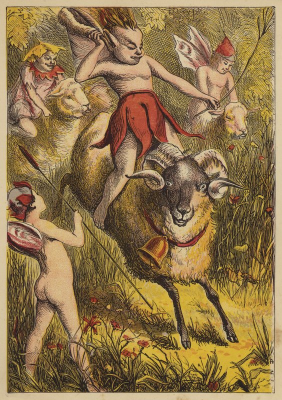 Lille Bo-Peep (farvet gravering) af English School
