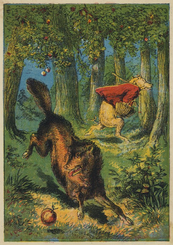 Lille gris på flugt (farvelitografi) af English School