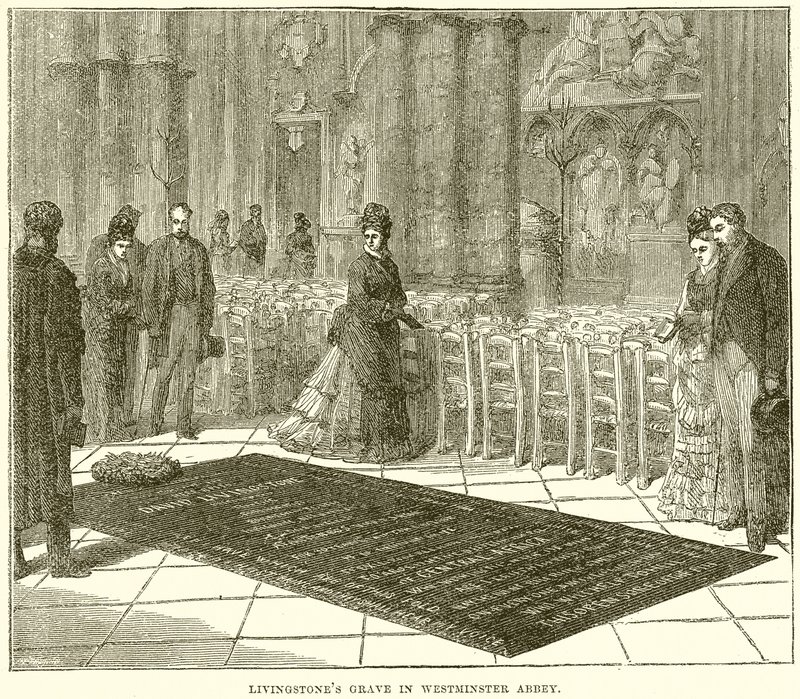 Livingstones Grave i Westminster Abbey af English School