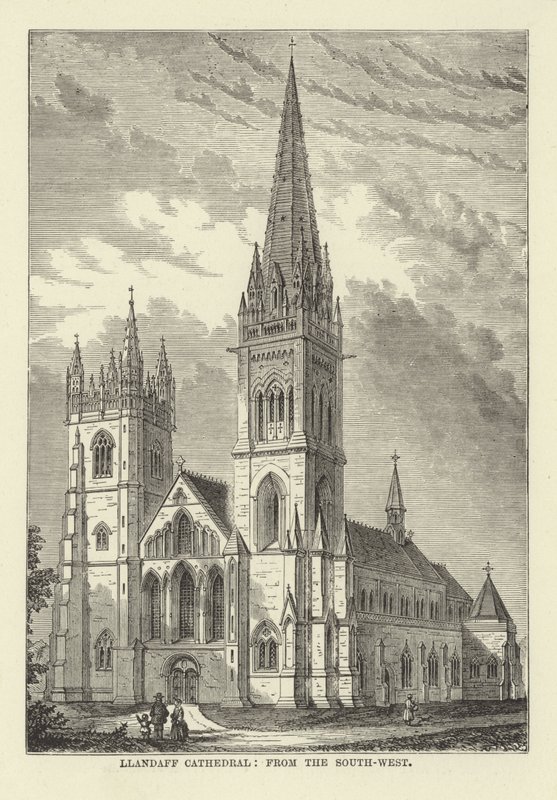 Llandaff Cathedral, fra sydvest af English School